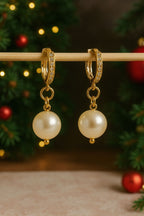 Aurora Pearl Hoop Earrings