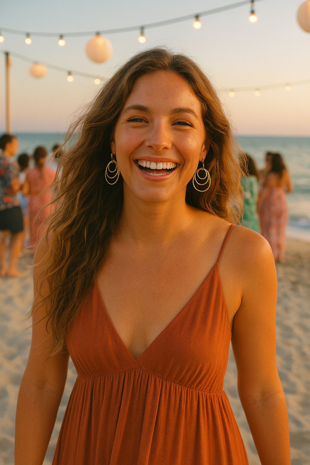 Aurora Waves Earrings - handmade gold tone brass earrings — Bella Cork Studio