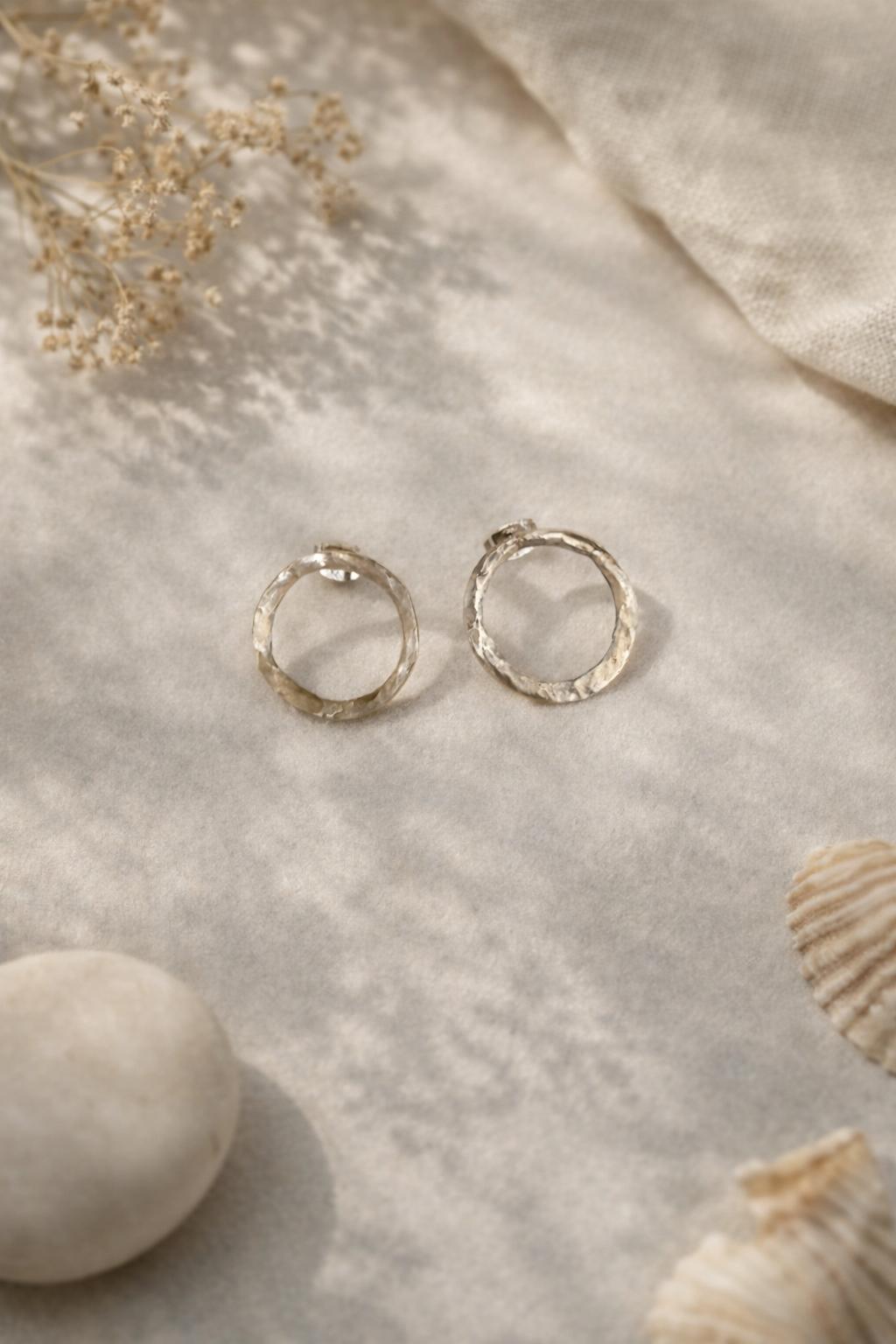 Bella 1 handmade sterling Silver Earrings - Bella Cork Studio