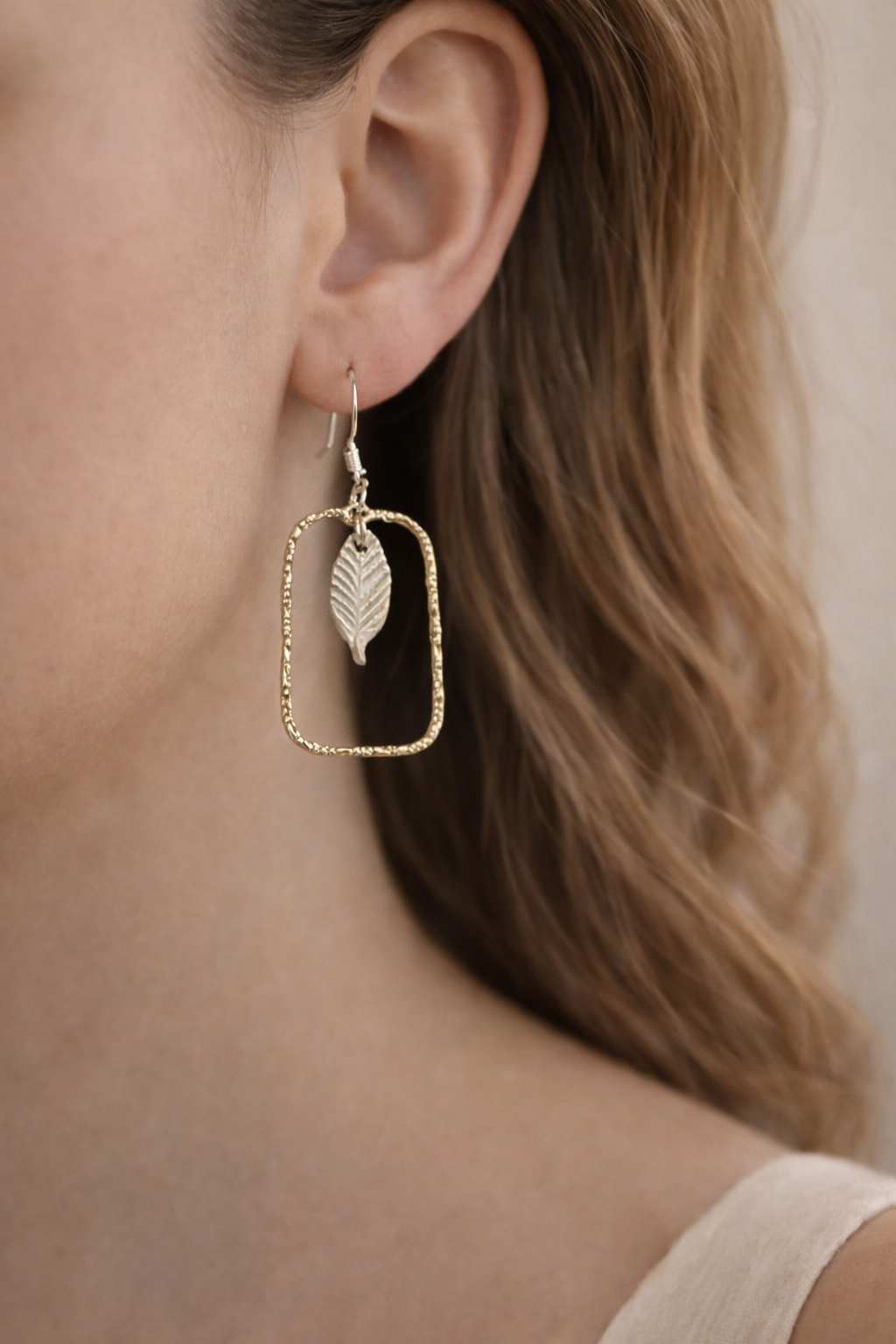 Bella 2 handmade sterling Silver & Brass Earrings - Bella Cork Studio