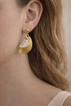 Bella 3 handmade sterling Silver & Brass Earrings - Bella Cork Studio