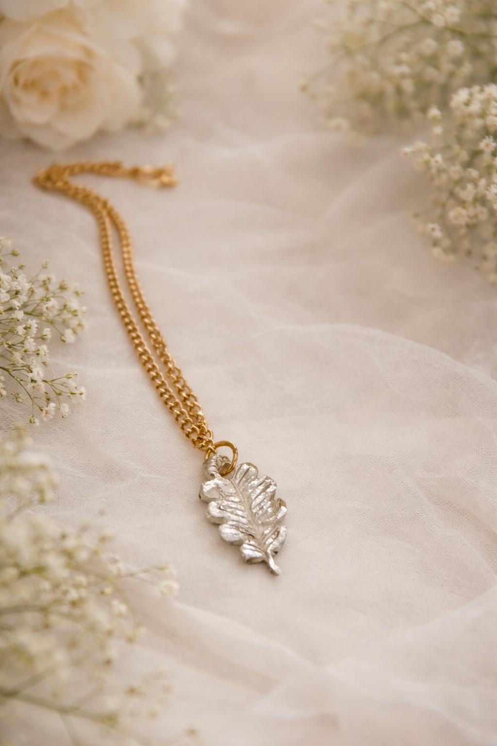 Bella 5 handmade sterling Silver pendant -Gold Plated necklace  — Bella Cork Studio