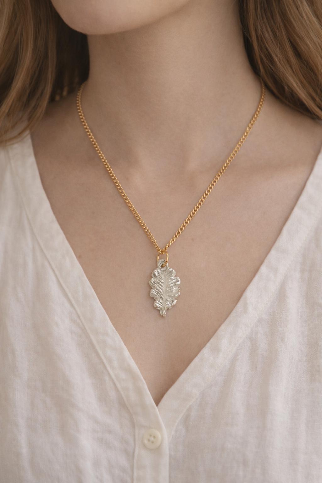 Bella 5 handmade sterling Silver pendant -Gold Plated necklace  — Bella Cork Studio