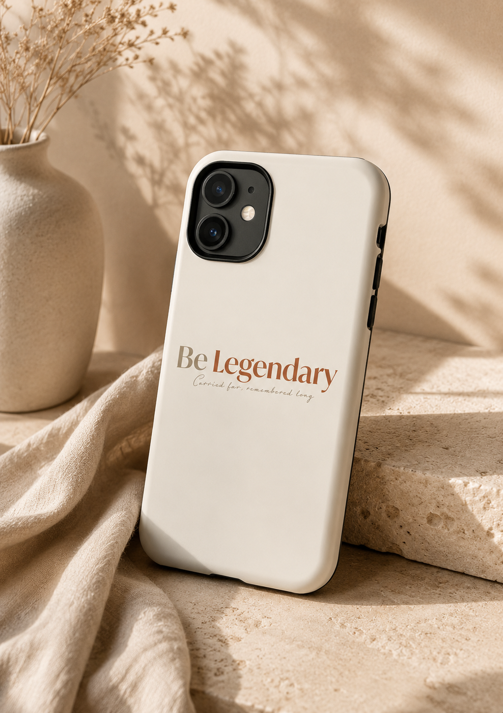 Be Legendary Tough Phone Case — Minimal Motivational Protective Cover