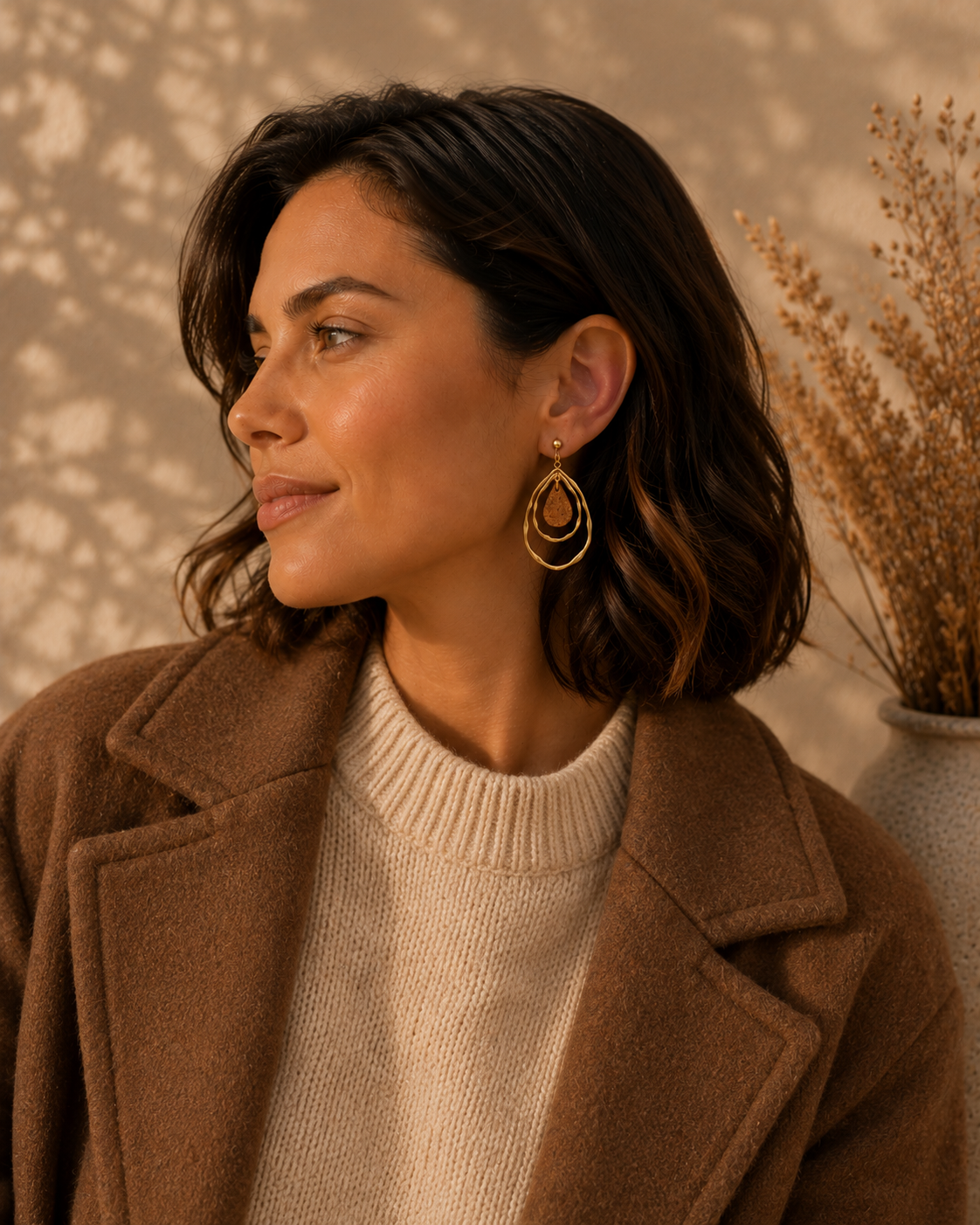 Cais do Sodré Gold-Tone Cork Drop Earrings