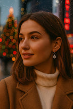 Silver Snowfall Earrings handmade brass hoops with cubic zirconia— Bella Cork Studio