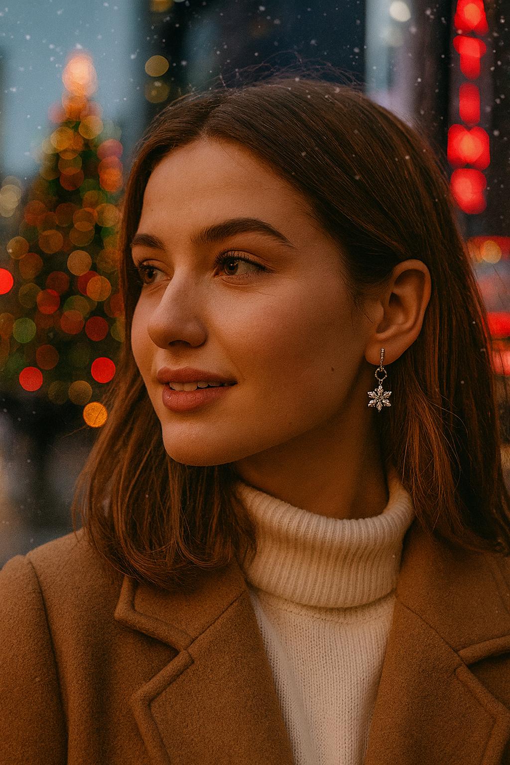 Silver Snowfall Earrings handmade brass hoops with cubic zirconia— Bella Cork Studio