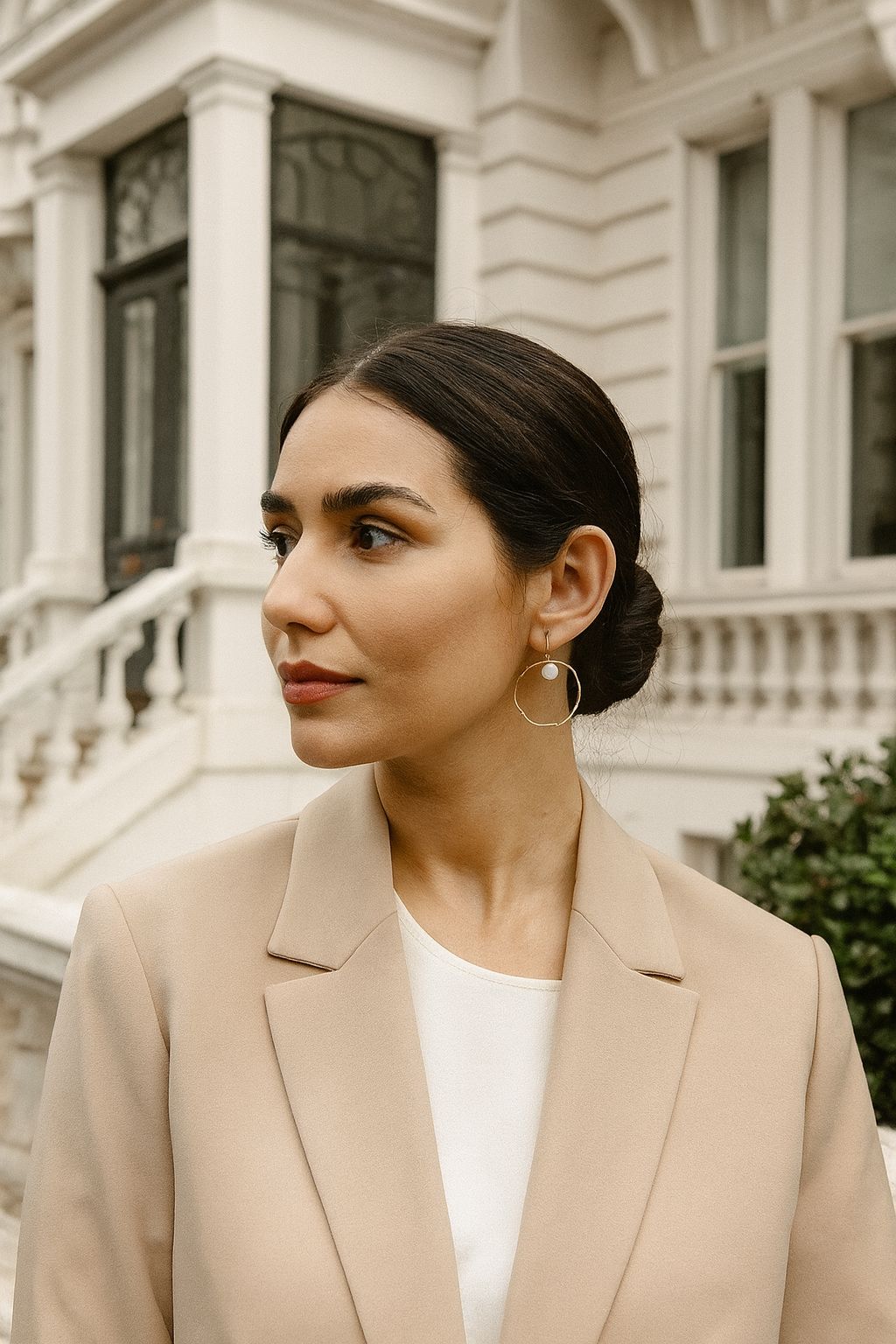Eternal Tide Earrings - handmade gold tone brass with fresh water pearl earrings — Bella Cork Studio