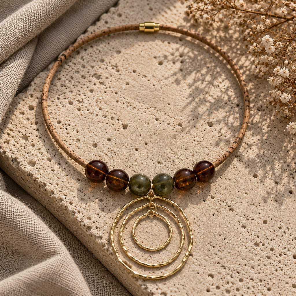 Fado Amber Ripple Necklace