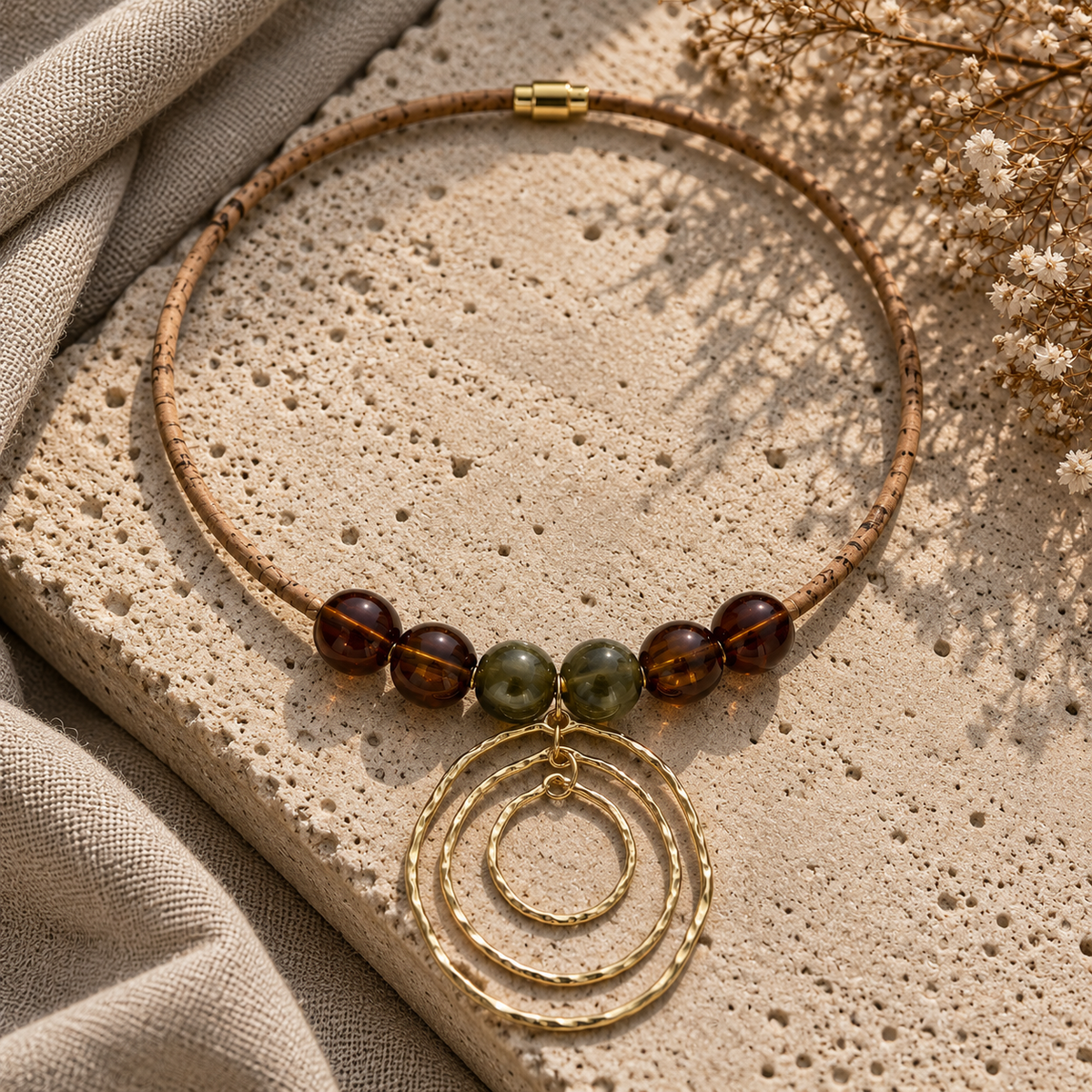 Fado Amber Ripple Necklace